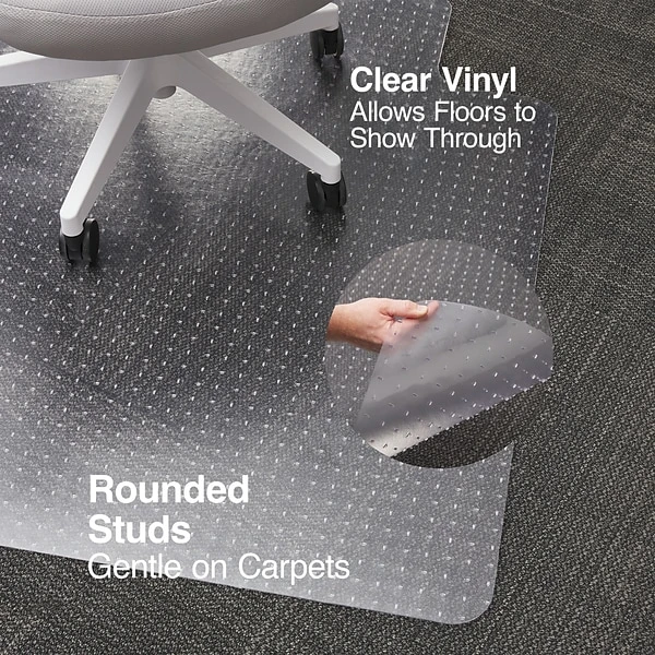 Quill Brand® Chairmat, For Flat-Pile Carpets, Standard Lip, 45" X 53" 2 Quill Brand® Chairmat, For Flat-Pile Carpets, Standard Lip, 45" X 53" - Image 2