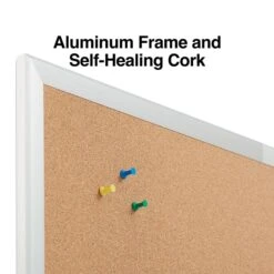 Quill Brand® Standard Durable Cork Bulletin Board, Aluminum Frame, 5'W X 3'H (28316-CC)