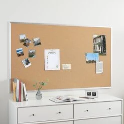 Quill Brand® Standard Durable Cork Bulletin Board, Aluminum Frame, 5'W X 3'H (28316-CC) -Prepa Furniture Shop s1226078 s7