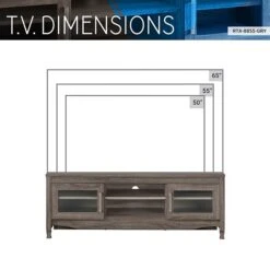 Techni Mobili Console TV Stand, Screens Up To 65", Gray (RTA-8855-GRY) -Prepa Furniture Shop sp101399807 s7
