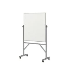Ghent Combination Board Mobile Dry-Erase Whiteboard, Aluminum Frame, 4' X 3' (ARMK43)