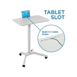 Mount-It! Metal Mobile Presentation Cart With Lockable Wheels, White (MI-7975) -Prepa Furniture Shop sp106140866 s7