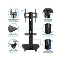 Mount-It! 2-Shelf Metal Mobile A/V Cart With Lockable Wheels, Black (MI-1870) 9 Mount-It! 2-Shelf Metal Mobile A/V Cart With Lockable Wheels, Black (MI-1870) -Prepa Furniture Shop sp106140877 s7