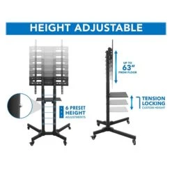 Mount-It! Metal Mobile A/V Cart With Lockable Wheels, Black (MI-2876) 9 Mount-It! Metal Mobile A/V Cart With Lockable Wheels, Black (MI-2876) -Prepa Furniture Shop sp106383022 s7
