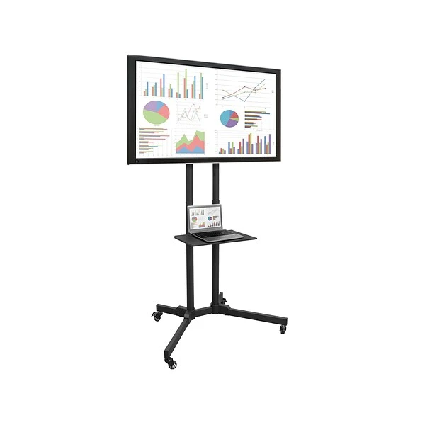 Mount-It! Metal Mobile A/V Cart With Lockable Wheels, Black (MI-2876) 4 Mount-It! Metal Mobile A/V Cart With Lockable Wheels, Black (MI-2876) - Image 4