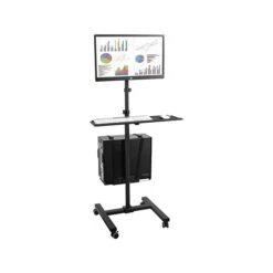 Mount-It! Metal Mobile A/V Cart With Swivel Wheels, Black (MI-7948) -Prepa Furniture Shop sp106467433 s7