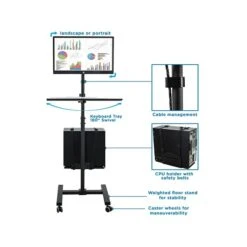 Mount-It! Metal Mobile A/V Cart With Swivel Wheels, Black (MI-7948) -Prepa Furniture Shop sp106467434 s7