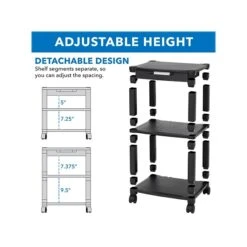 Mount-It! 3-Shelf Plastic/Poly Mobile Utility Cart With Lockable Wheels, Black (MI-7855A) 10 Mount-It! 3-Shelf Plastic/Poly Mobile Utility Cart With Lockable Wheels, Black (MI-7855A) -Prepa Furniture Shop sp106467442 s7