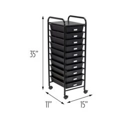Honey-Can-Do Metal Mobile Utility Cart With Lockable Wheels, Black (CRT-08654) -Prepa Furniture Shop sp110991646 s7