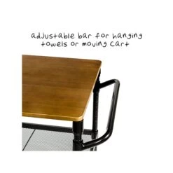 Honey-Can-Do Kitchen 2-Shelf Metal Mobile Kitchen Cart With Lockable Wheels, Matte Black/Brown (CRT-08456) 9 Honey-Can-Do Kitchen 2-Shelf Metal Mobile Kitchen Cart With Lockable Wheels, Matte Black/Brown (CRT-08456) -Prepa Furniture Shop sp110991676 s7