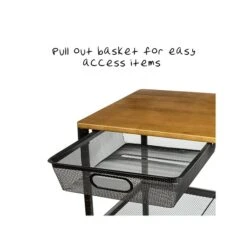 Honey-Can-Do Kitchen 2-Shelf Metal Mobile Kitchen Cart With Lockable Wheels, Matte Black/Brown (CRT-08456) 10 Honey-Can-Do Kitchen 2-Shelf Metal Mobile Kitchen Cart With Lockable Wheels, Matte Black/Brown (CRT-08456) -Prepa Furniture Shop sp110991677 s7