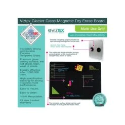 Viztex Glacier Glass Dry-Erase Whiteboard, 14" X 14" (FCVGM1414WG) -Prepa Furniture Shop sp113452780 s7