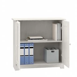 Bush Furniture Cabot 30.2" Storage Cabinet With 2 Shelves, Linen White Oak (WC31198) -Prepa Furniture Shop sp115661331 s7