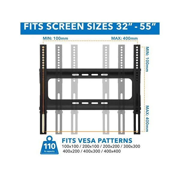 Mount-It! Steel Pedestal TV Stand, Screens Up To 55", Black (MI-1860) 3 Mount-It! Steel Pedestal TV Stand, Screens Up To 55", Black (MI-1860) - Image 3