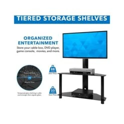 Mount-It! Steel Pedestal TV Stand, Screens Up To 55", Black (MI-1860) 9 Mount-It! Steel Pedestal TV Stand, Screens Up To 55", Black (MI-1860) -Prepa Furniture Shop sp116854169 s7