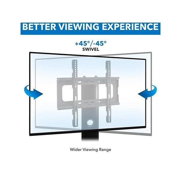 Mount-It! Steel Pedestal TV Stand, Screens Up To 55", Black (MI-1860) 5 Mount-It! Steel Pedestal TV Stand, Screens Up To 55", Black (MI-1860) - Image 5