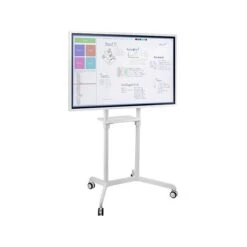 Mount-It! Steel Pedestal TV Stand, Screens Up To 70", White (MI-8001)