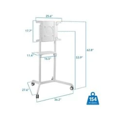 Mount-It! Steel Pedestal TV Stand, Screens Up To 70", White (MI-8001) -Prepa Furniture Shop sp116854297 s7