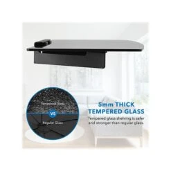 Mount-It! Glass/Steel A/V Component Wall-Mounted Shelf, Black (MI-895) -Prepa Furniture Shop sp116958005 s7