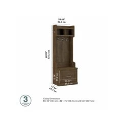Kathy Ireland® Home By Bush Furniture Woodland 69" Hall Tree And Small Shoe Bench With Drawer And 2 Shelves, Ash Brown 10 Kathy Ireland® Home By Bush Furniture Woodland 69" Hall Tree And Small Shoe Bench With Drawer And 2 Shelves, Ash Brown -Prepa Furniture Shop sp117517643 s7
