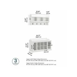 Kathy Ireland® Home By Bush Furniture Woodland 21" Shoe Storage Bench And Coat Rack With 12 Shelves, White Ash (WDL004WAS) 10 Kathy Ireland® Home By Bush Furniture Woodland 21" Shoe Storage Bench And Coat Rack With 12 Shelves, White Ash (WDL004WAS) -Prepa Furniture Shop sp117517651 s7