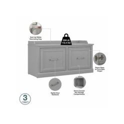 Kathy Ireland® Home By Bush Furniture Woodland 21" Shoe Storage Bench And Coat Rack With 4 Shelves, Cape Cod Gray (WDL003CG) 9 Kathy Ireland® Home By Bush Furniture Woodland 21" Shoe Storage Bench And Coat Rack With 4 Shelves, Cape Cod Gray (WDL003CG) -Prepa Furniture Shop sp117517675 s7