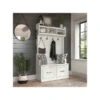 Kathy Ireland® Home By Bush Furniture Woodland 71" Hall Tree And Shoe Storage Bench With 4 Shelves, White Ash (WDL001WAS)