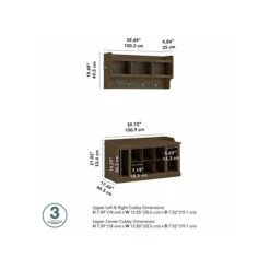 Kathy Ireland® Home By Bush Furniture Woodland 21" Shoe Storage Bench And Coat Rack With 12 Shelves, Ash Brown (WDL004ABR) 10 Kathy Ireland® Home By Bush Furniture Woodland 21" Shoe Storage Bench And Coat Rack With 12 Shelves, Ash Brown (WDL004ABR) -Prepa Furniture Shop sp117517719 s7