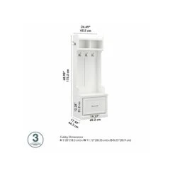 Kathy Ireland® Home By Bush Furniture Woodland 69" Hall Tree And Small Shoe Bench With Drawer And 2 Shelves, White Ash 10 Kathy Ireland® Home By Bush Furniture Woodland 69" Hall Tree And Small Shoe Bench With Drawer And 2 Shelves, White Ash -Prepa Furniture Shop sp117517954 s7