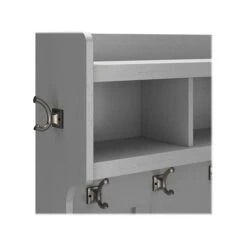 Kathy Ireland® Home By Bush Furniture Woodland 71" Hall Tree And Shoe Bench With 12 Shelves, Cape Cod Gray (WDL002CG) -Prepa Furniture Shop sp117593122 s7