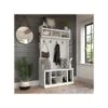 Kathy Ireland® Home By Bush Furniture Woodland 71" Hall Tree And Shoe Bench With 12 Shelves, White Ash (WDL002WAS)