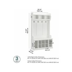 Kathy Ireland® Home By Bush Furniture Woodland 71" Hall Tree And Shoe Bench With 12 Shelves, White Ash (WDL002WAS) 10 Kathy Ireland® Home By Bush Furniture Woodland 71" Hall Tree And Shoe Bench With 12 Shelves, White Ash (WDL002WAS) -Prepa Furniture Shop sp117593537 s7