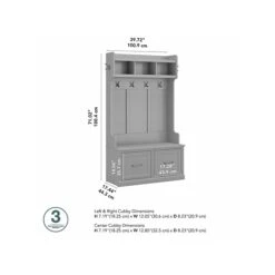 Kathy Ireland® Home By Bush Furniture Woodland 71" Hall Tree And Shoe Storage Bench With Doors, Cape Cod Gray (WDL001CG) 10 Kathy Ireland® Home By Bush Furniture Woodland 71" Hall Tree And Shoe Storage Bench With Doors, Cape Cod Gray (WDL001CG) -Prepa Furniture Shop sp117593570 s7