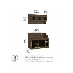 Kathy Ireland® Home By Bush Furniture Woodland 32" Shoe Storage Bench And Coat Rack With 12 Shelves, Ash Brown (WDL010ABR) 10 Kathy Ireland® Home By Bush Furniture Woodland 32" Shoe Storage Bench And Coat Rack With 12 Shelves, Ash Brown (WDL010ABR) -Prepa Furniture Shop sp117593595 s7