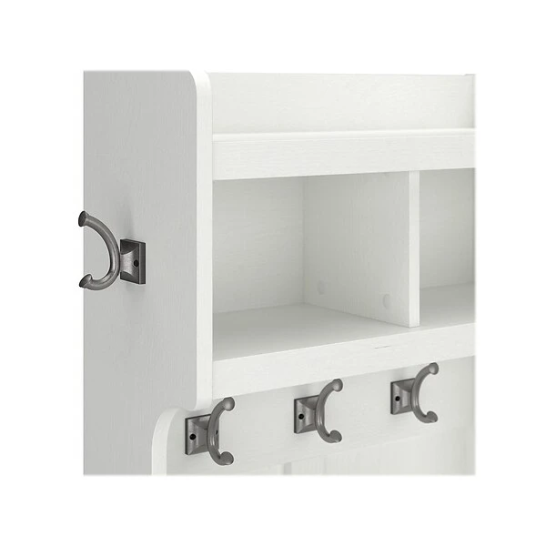 Kathy Ireland® Home By Bush Furniture Woodland 69" Shoe Storage Bench And Coat Rack With 4 Shelves, White Ash (WDL008WAS) 6 Kathy Ireland® Home By Bush Furniture Woodland 69" Shoe Storage Bench And Coat Rack With 4 Shelves, White Ash (WDL008WAS) - Image 6