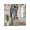 Kathy Ireland® Home By Bush Furniture Woodland 69" Coat Rack And Small Shoe Bench With Drawer And 2 Shelves, Cape Cod Gray