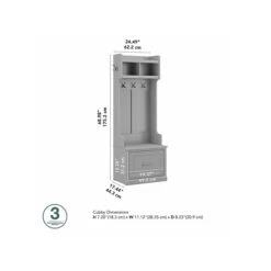 Kathy Ireland® Home By Bush Furniture Woodland 69" Coat Rack And Small Shoe Bench With Drawer And 2 Shelves, Cape Cod Gray -Prepa Furniture Shop sp117594049 s7