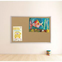 Best-Rite Valu-Tak Cork Bulletin Board, Aluminum Trim, 3'H X 5'W (301AE)