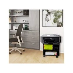 Mind Reader 3-Shelf Particle Board Mobile Printer Stand With Lockable Wheels, Black (MDFPCART-BLK) -Prepa Furniture Shop sp118858491 s7