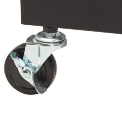 Oklahoma Sound PRC Series 4-Shelf Metal Mobile Presentation Cart With Lockable Wheels, Black/Ivory Wood (PRC200) -Prepa Furniture Shop sp121246417 s7