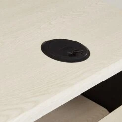 Oklahoma Sound PRC Series 4-Shelf Metal Mobile Presentation Cart With Lockable Wheels, Black/Ivory Wood (PRC200) -Prepa Furniture Shop sp121246418 s7