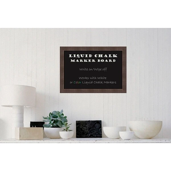 Amanti Art Framed Liquid Chalk Marker Board Medium Whiskey Brown Rustic 26"W X 18"H Frame Brown (DSW3908067) 4 Amanti Art Framed Liquid Chalk Marker Board Medium Whiskey Brown Rustic 26"W X 18"H Frame Brown (DSW3908067) - Image 4