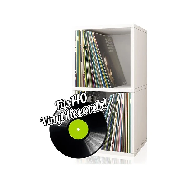 Way Basics 29.1" H X 15" W Eco 2-Shelf Modern Cube Storage And Vinyl Record Shelf, White (BS-SCUBE-2-WE) 1 Way Basics 29.1" H X 15" W Eco 2-Shelf Modern Cube Storage And Vinyl Record Shelf, White (BS-SCUBE-2-WE)