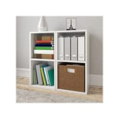 Way Basics 29.1" H X 15" W Eco 2-Shelf Modern Cube Storage And Vinyl Record Shelf, White (BS-SCUBE-2-WE) 9 Way Basics 29.1" H X 15" W Eco 2-Shelf Modern Cube Storage And Vinyl Record Shelf, White (BS-SCUBE-2-WE) -Prepa Furniture Shop sp123148563 s7