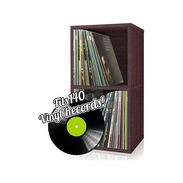 Way Basics 29.1" H X 15" W Eco 2-Shelf Modern Cube Storage And Vinyl Record Shelf, Espresso Wood Grain (BS-SCUBE-2-EO) 1 Way Basics 29.1" H X 15" W Eco 2-Shelf Modern Cube Storage And Vinyl Record Shelf, Espresso Wood Grain (BS-SCUBE-2-EO)