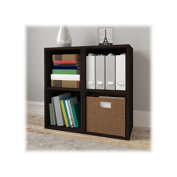 Way Basics 29.1" H X 15" W Eco 2-Shelf Modern Cube Storage And Vinyl Record Shelf, Espresso Wood Grain (BS-SCUBE-2-EO) 3 Way Basics 29.1" H X 15" W Eco 2-Shelf Modern Cube Storage And Vinyl Record Shelf, Espresso Wood Grain (BS-SCUBE-2-EO) - Image 3