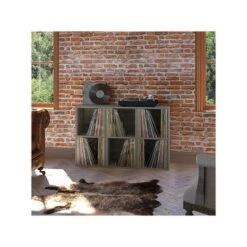 Way Basics 29.1" H X 15" W Eco 2-Shelf Modern Cube Storage And Vinyl Record Shelf, Gray Wood Grain (BS-SCUBE-2-GY) -Prepa Furniture Shop sp123148591 s7