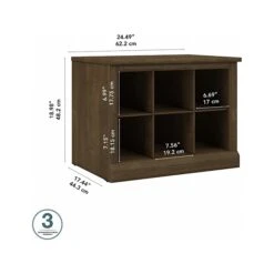 Kathy Ireland® Home By Bush Furniture Woodland Small Shoe Bench With Shelves, 24", Ash Brown (WDS224ABR-03) 10 Kathy Ireland® Home By Bush Furniture Woodland Small Shoe Bench With Shelves, 24", Ash Brown (WDS224ABR-03) -Prepa Furniture Shop sp123622180 s7