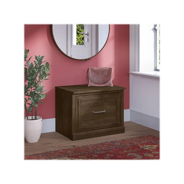 Kathy Ireland® Home By Bush Furniture Woodland Small Shoe Bench With Drawer, 24", Ash Brown (WDS124ABR-03) 1 Kathy Ireland® Home By Bush Furniture Woodland Small Shoe Bench With Drawer, 24", Ash Brown (WDS124ABR-03)