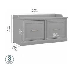 Kathy Ireland® Home By Bush Furniture Woodland Shoe Storage Bench With Doors, 40", Cape Cod Gray (WDS140CG-03) 10 Kathy Ireland® Home By Bush Furniture Woodland Shoe Storage Bench With Doors, 40", Cape Cod Gray (WDS140CG-03) -Prepa Furniture Shop sp123622232 s7